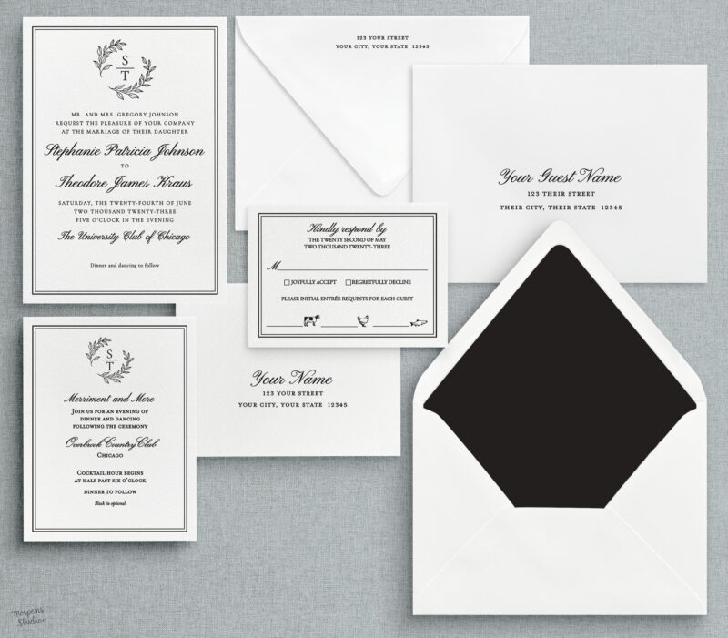 Letterpress wedding invitations