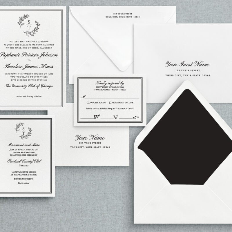 Letterpress wedding invitations