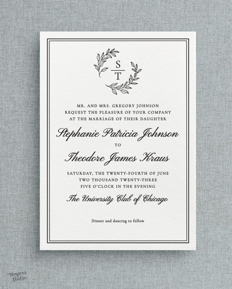 Letterpress wedding invitations