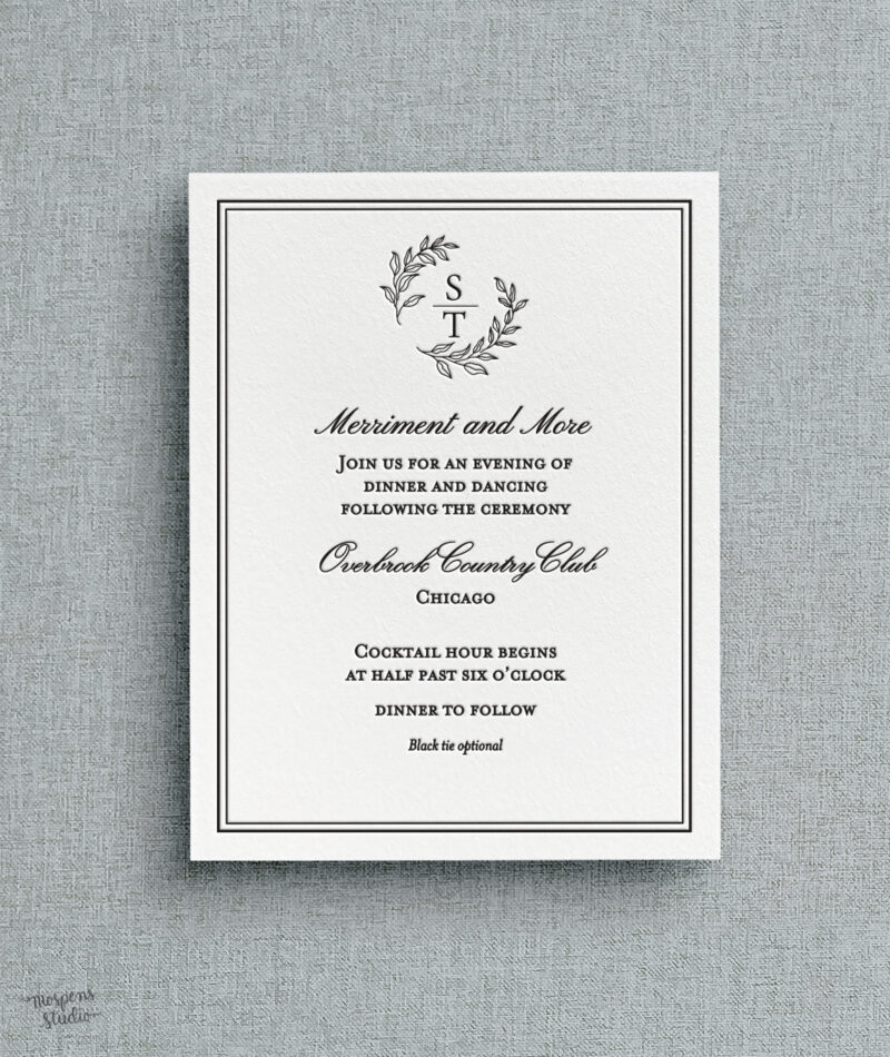 Letterpress wedding invitations